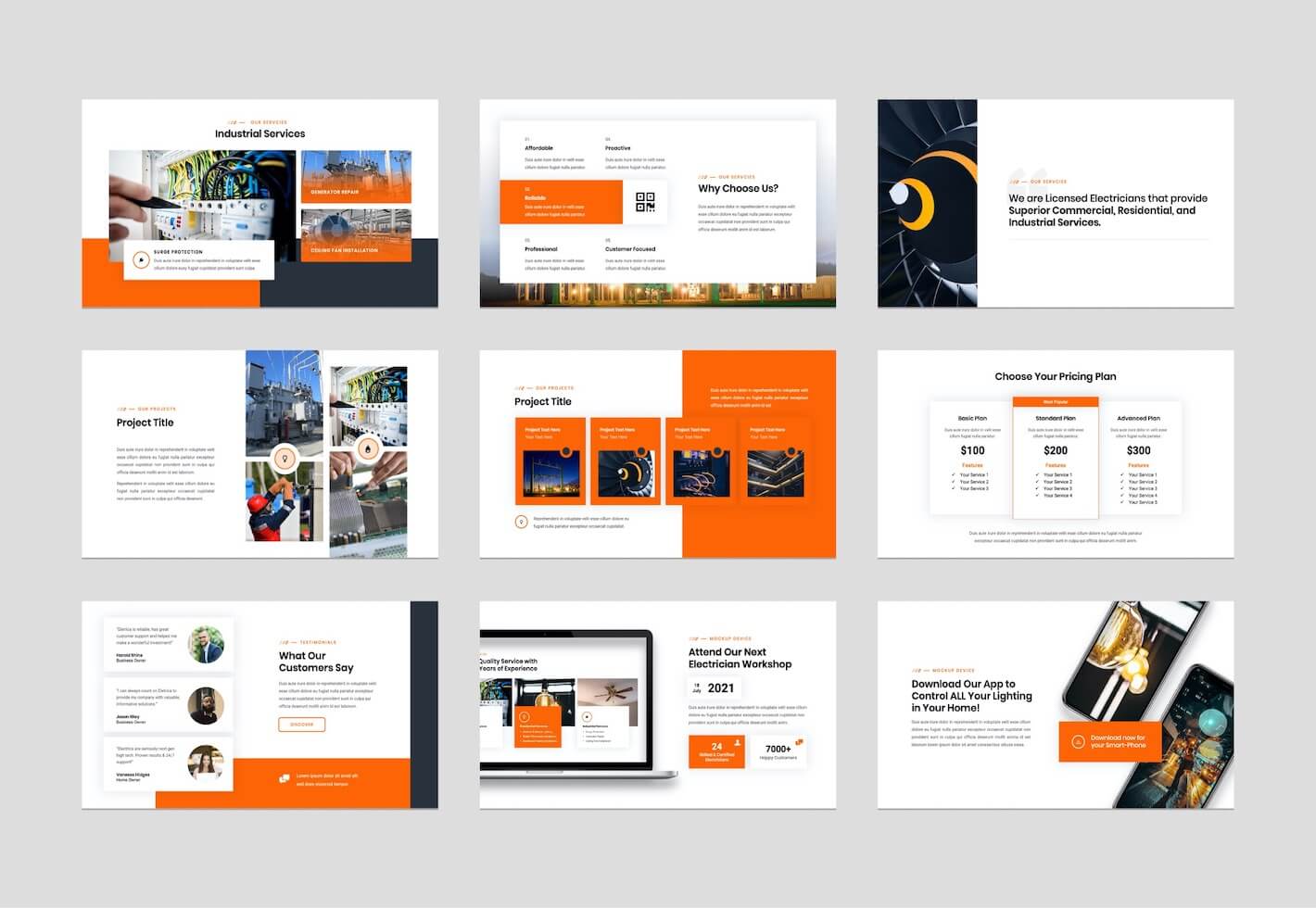 Bộ Template Mẫu Ngành Điện Electrical Services