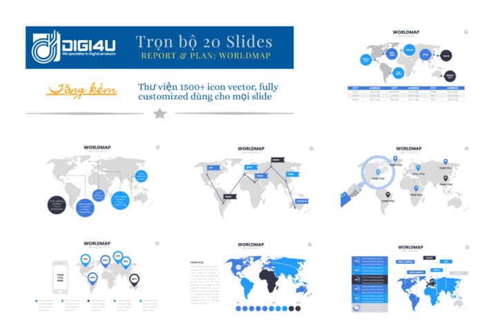World Map Slide Template