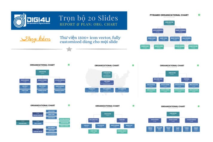 Organization Chart Template - Mẫu 20 Slides Về Sơ Đồ Tổ Chức Organization Chart Template