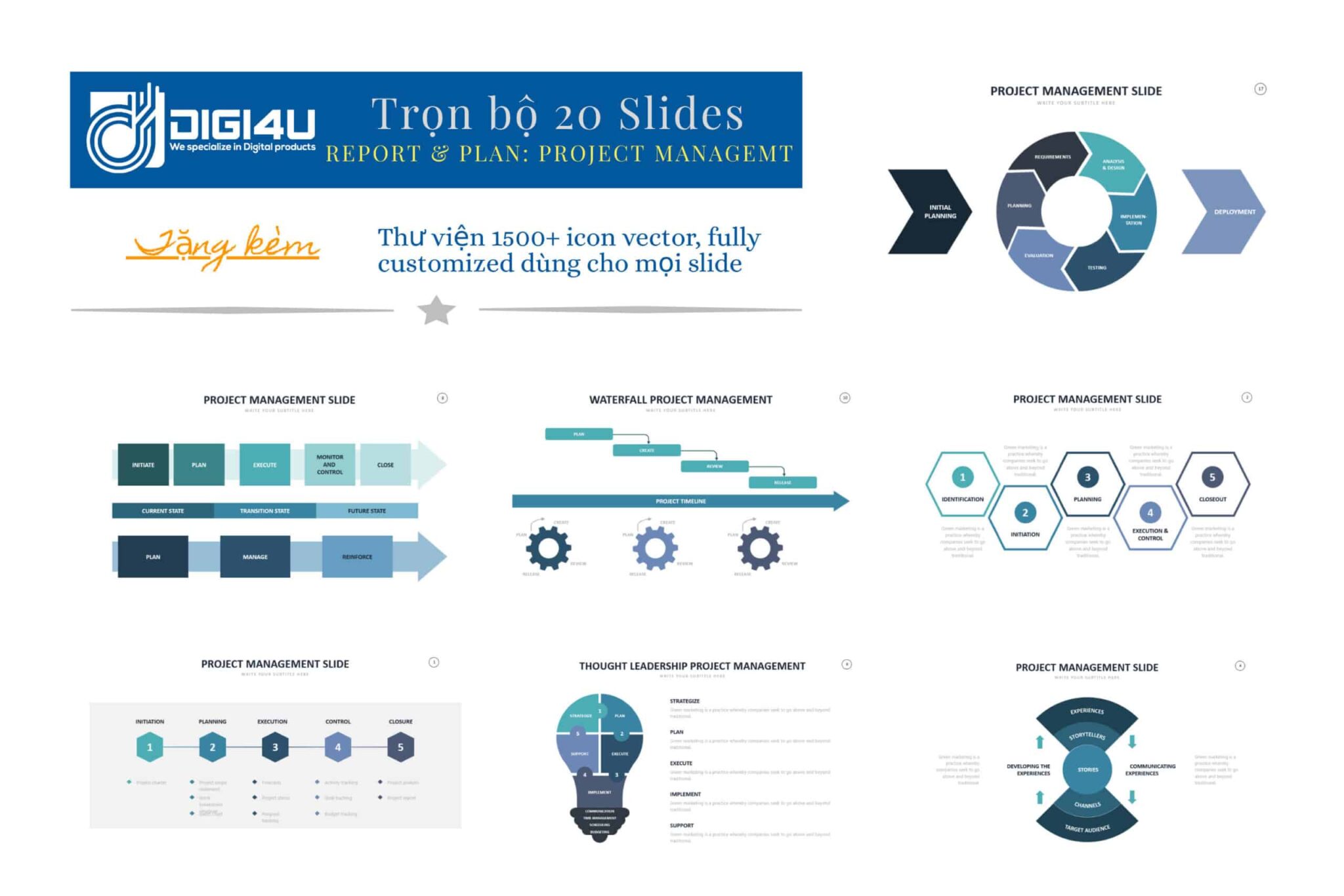 Project Management Template - Bộ 20 Slide Mẫu Chủ Đề Quản Lý Dự Án Project Management Template