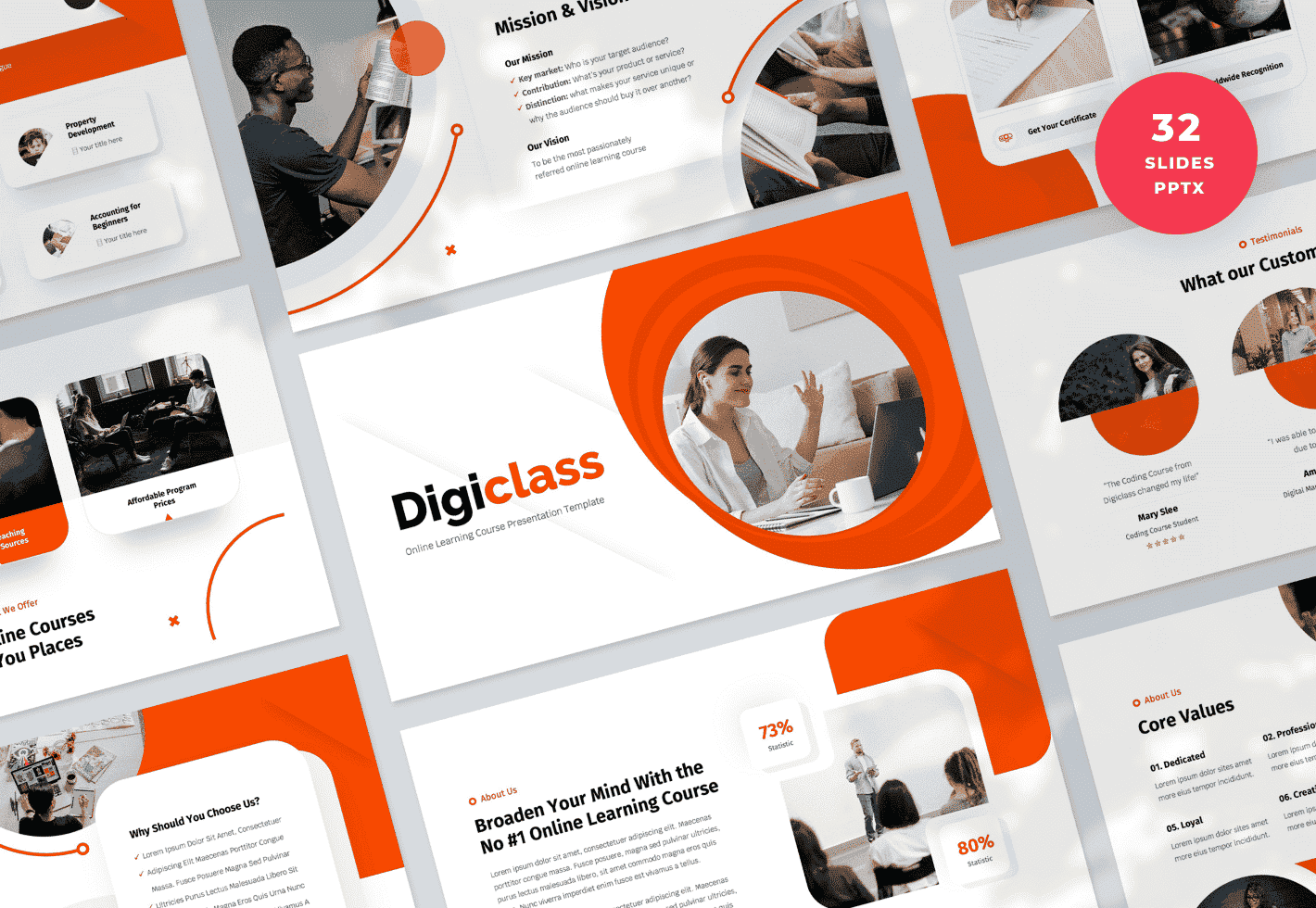 Bộ Template Mẫu Về Đào Tạo Trực Tuyến Digiclass