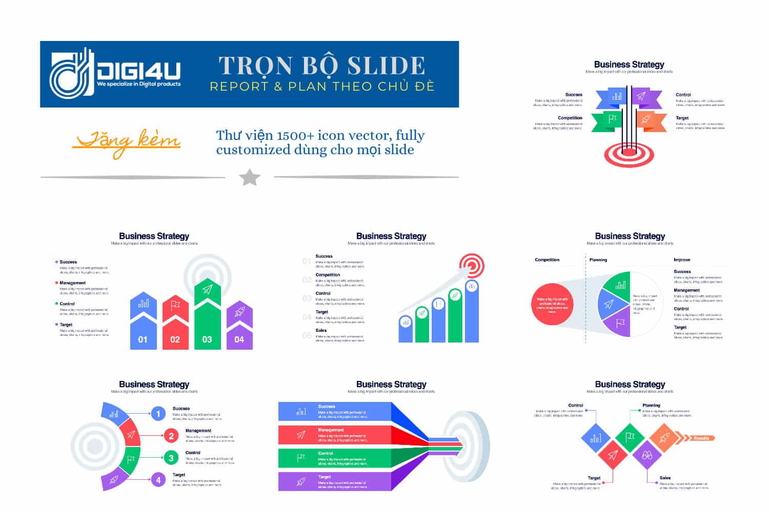 Business Strategy Template - Trọn Bộ 20 Slides Mẫu Về Lập Chiến Lược Kinh Doanh Business Strategy Template