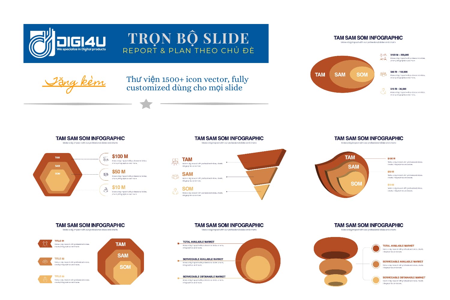 TAM SAM SOM Slide Template - Trọn Bộ 20 Slides Mẫu Mô Hình TAM SAM SOM TAM SAM SOM Slide Template